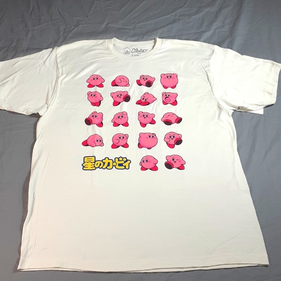 Kirby tshirt Adult XL Short Sleeve Cream 100% Cotton - Picture 1 of 4